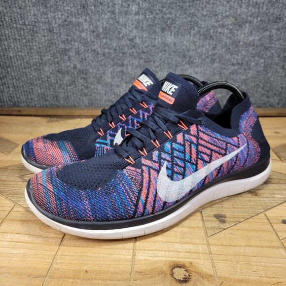 🔥 Nike Free 4.0 Flyknit Mens Dark Obsidian Low Top Running Shoes Mens Size 14 - Picture 2 of 12